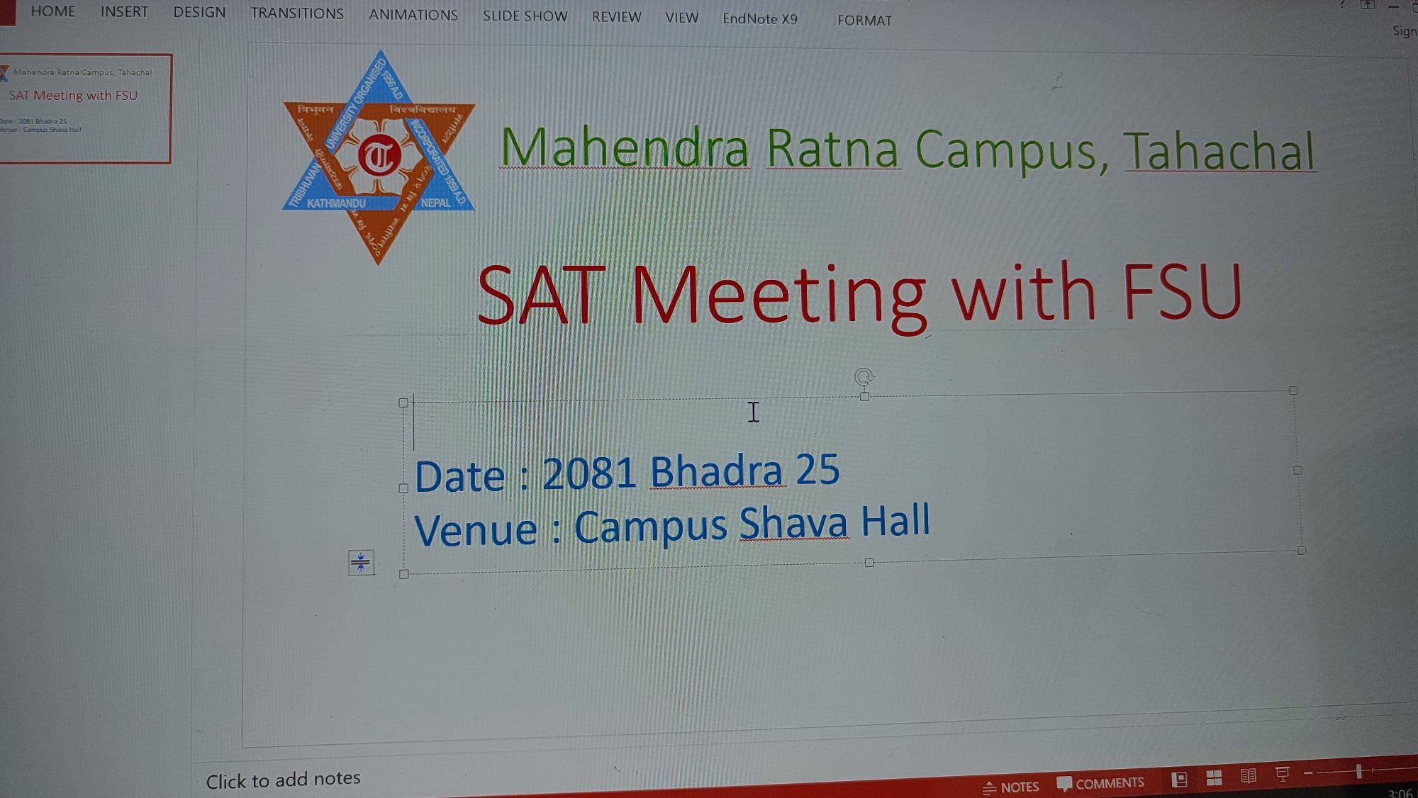 SAT meeting  with FSU 2081.05.25