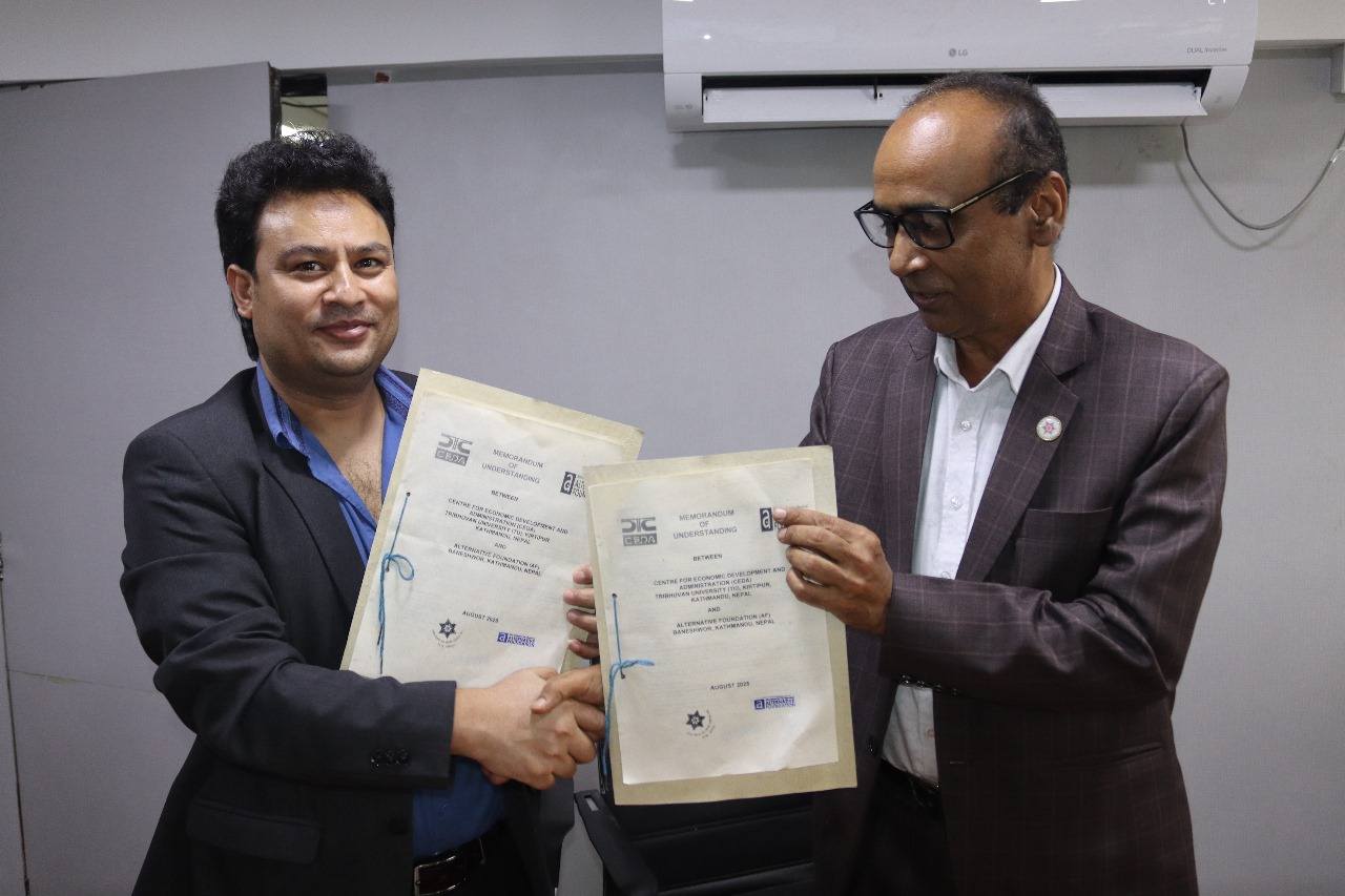 Mou Between  Centre for Economic Development and Administration (CEDA), Tribhuvan University, Kirtipur and Alternative Foundation (AF), 2025