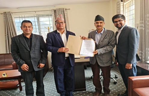 Photo: Contract sign between Gandaki Province Government, Gandaki Province Policy and Planning Commission, Pokhara, Nepal and Central Department of Environmental Science, TU on April, 2024